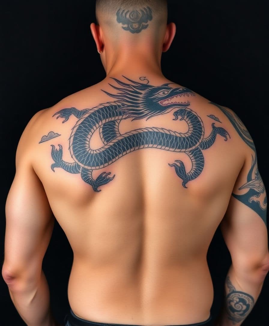 AI tattoo placement preview - Back tattoo visualization