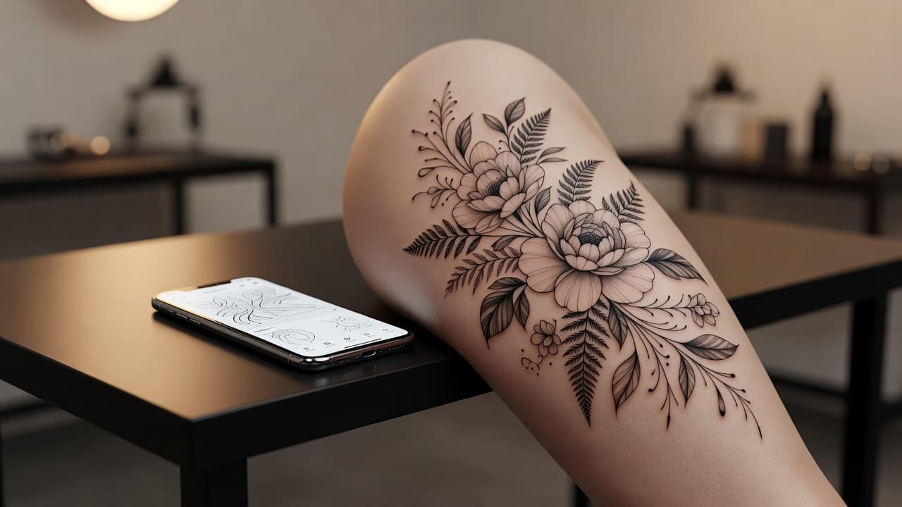 AI Tattoo Generator for Thigh Tattoos: Design Big Ink With Room to Breathe