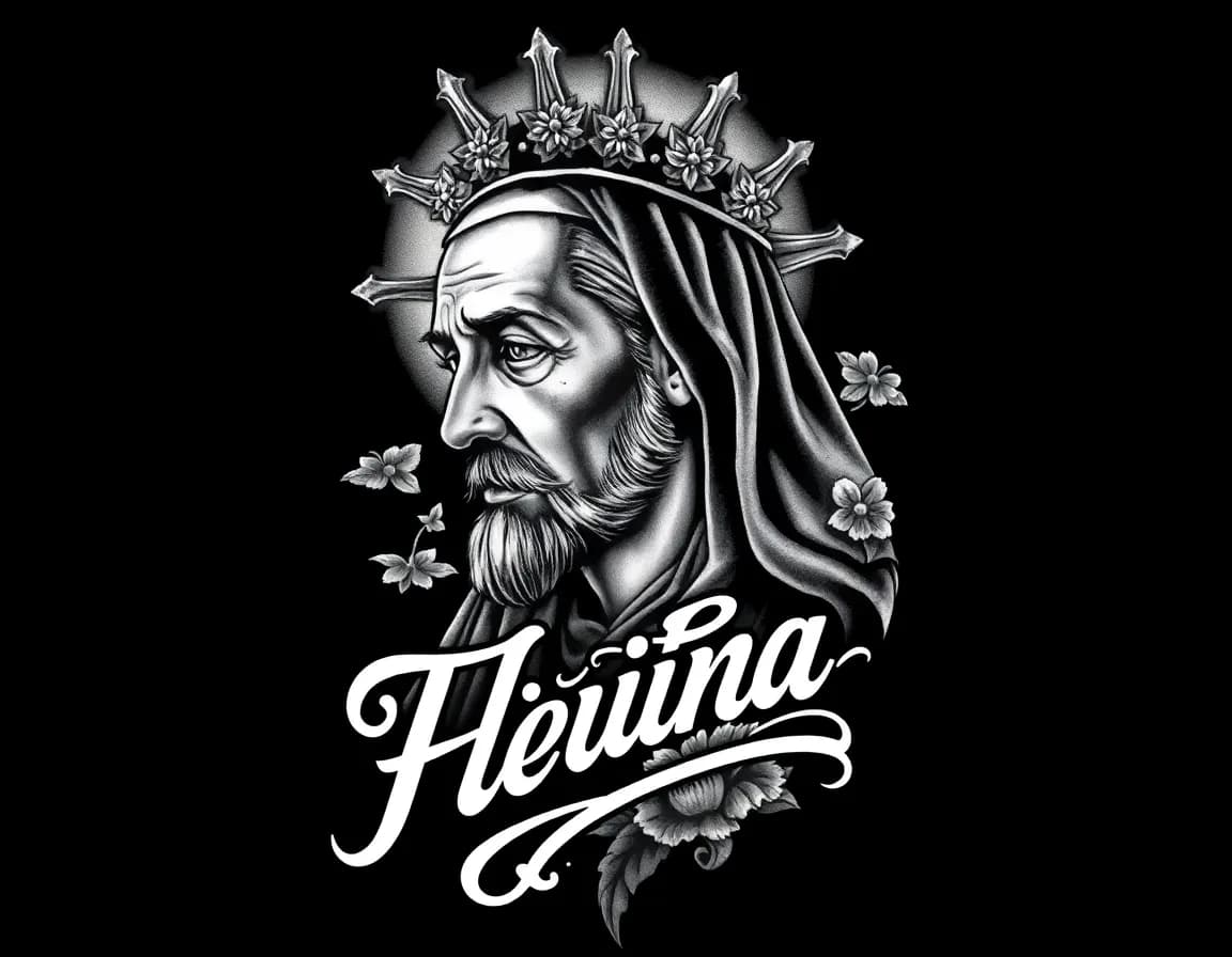 Chicano tattoo style example - AI generated