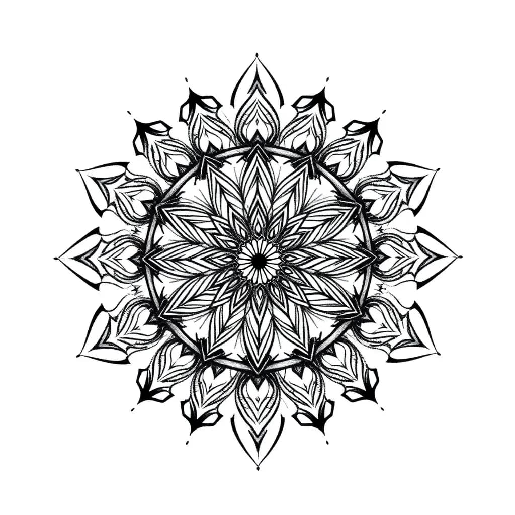 Dotwork tattoo style example - AI generated