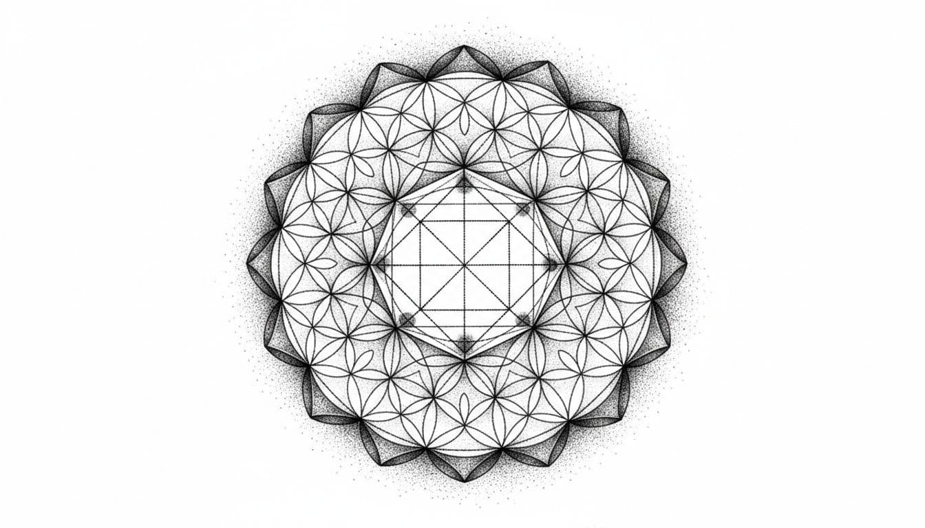 Geometric tattoo style example - AI generated