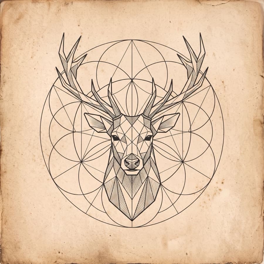 Geometric tattoo style - AI generated tattoo design