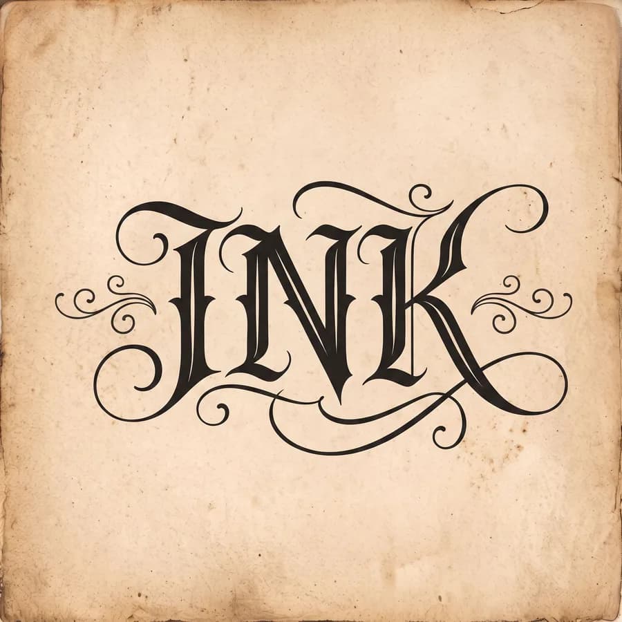 Lettering / Script tattoo style example - AI generated