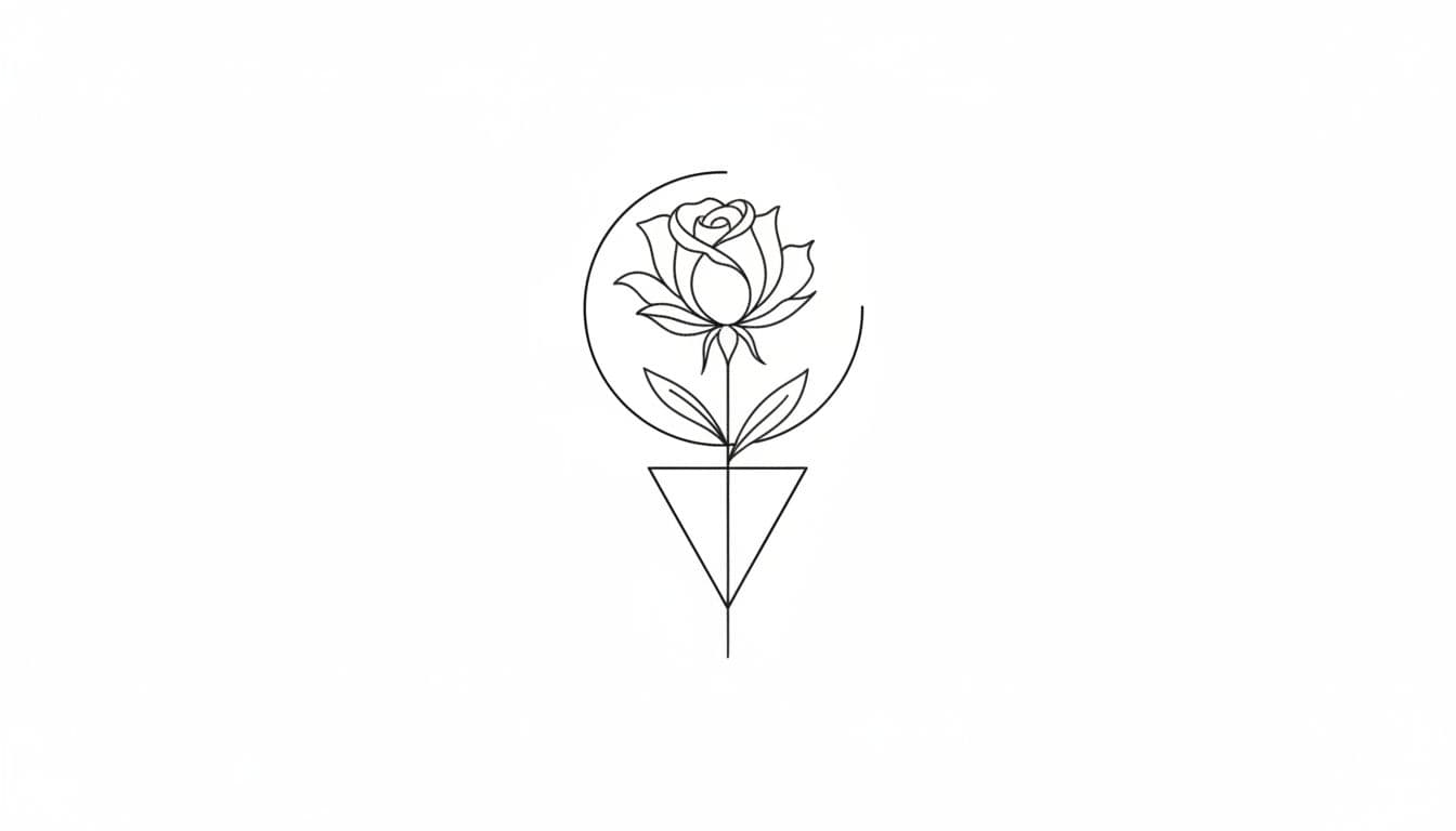 Minimalist tattoo style example - AI generated