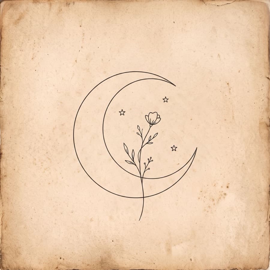 Minimalist tattoo style example - AI generated