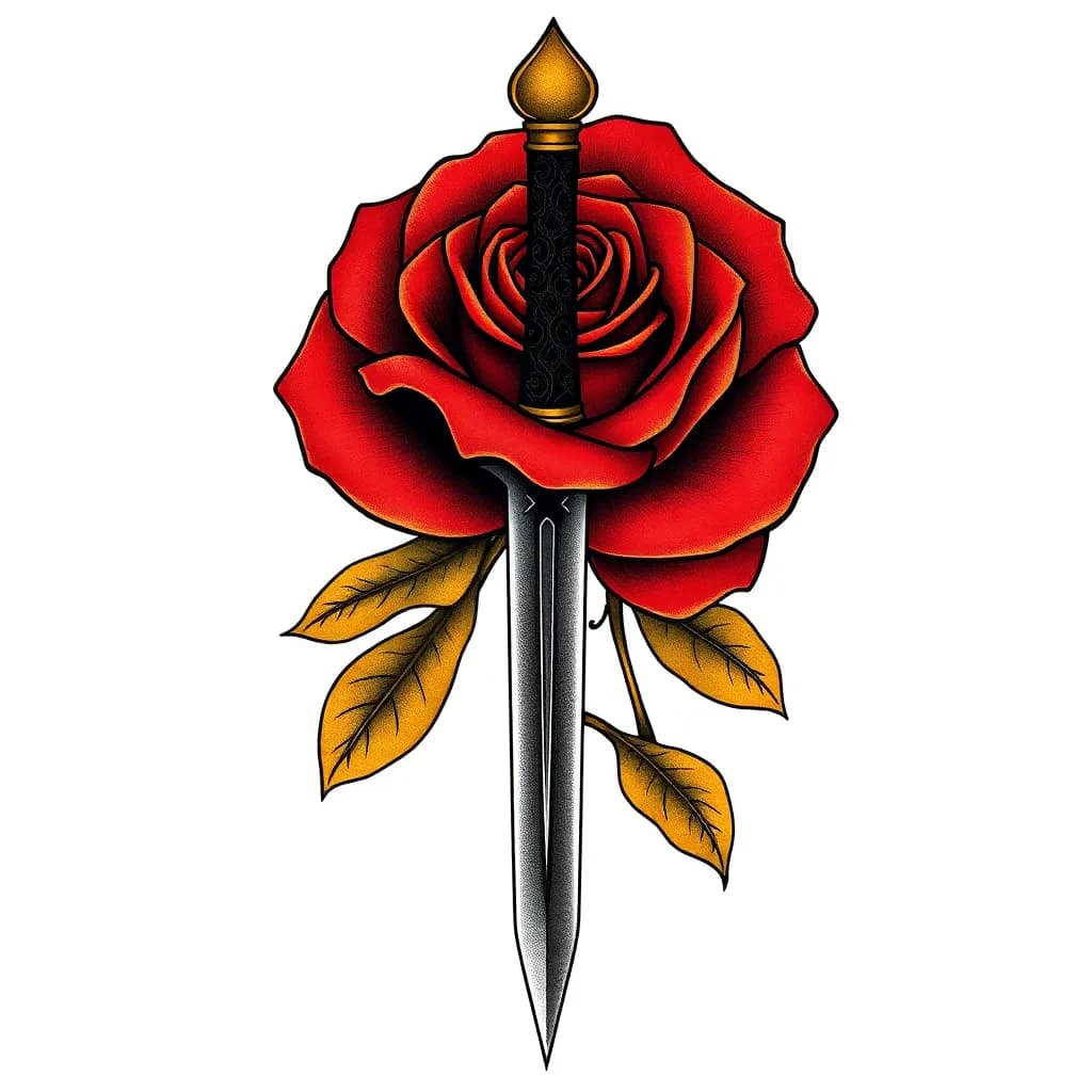Neo-Traditional tattoo style example - AI generated