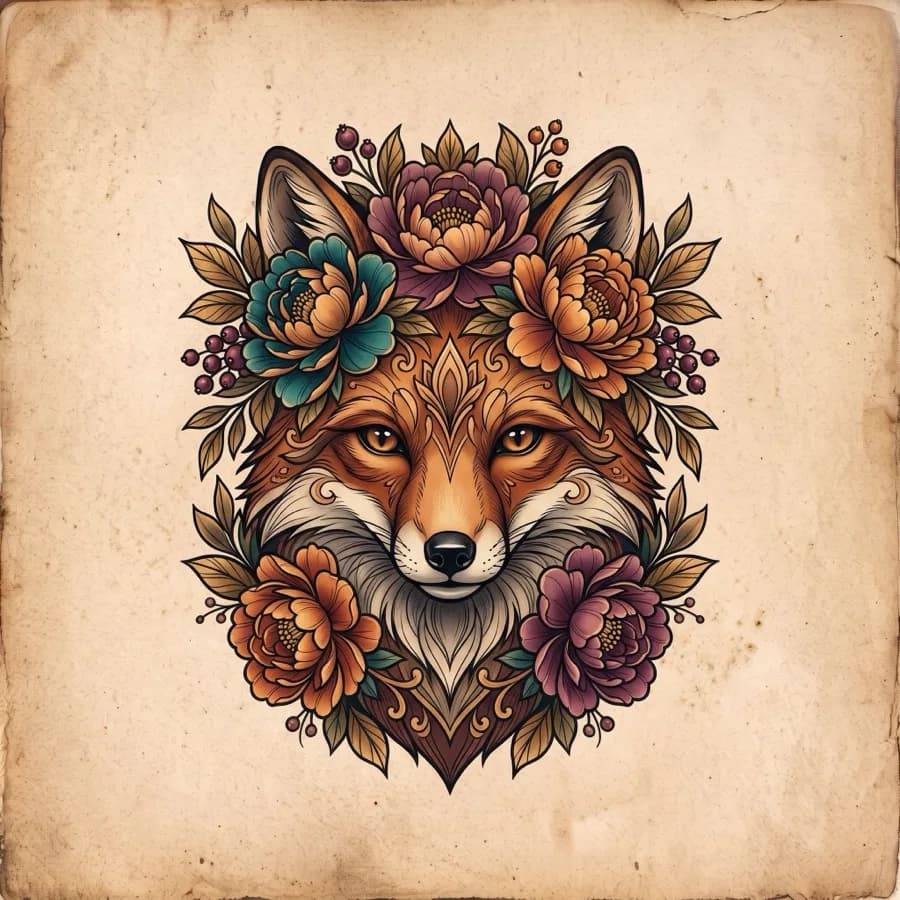 Neo-Traditional tattoo style - AI generated tattoo design