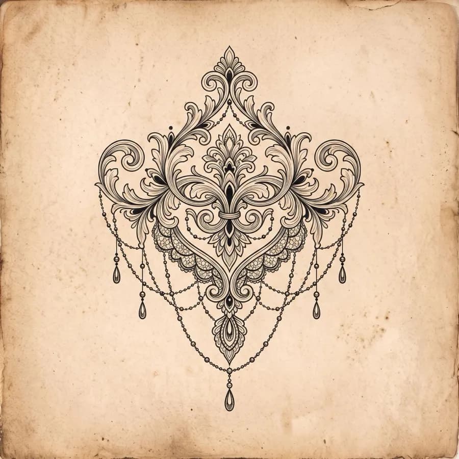 Ornamental tattoo style example - AI generated