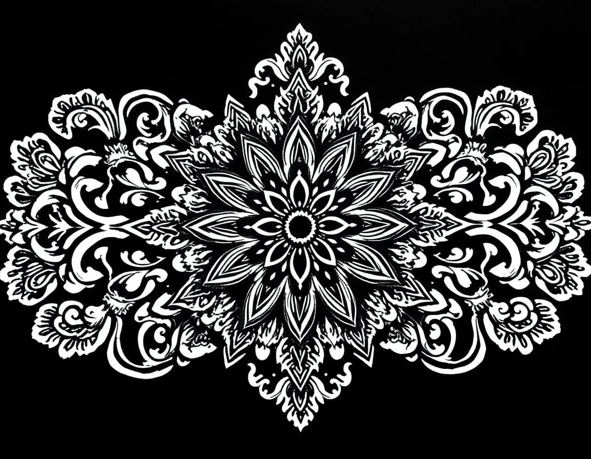 Ornamental tattoo style example - AI generated