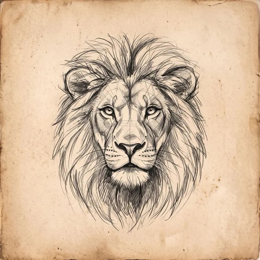 Sketch / Illustrative tattoo style example - AI generated