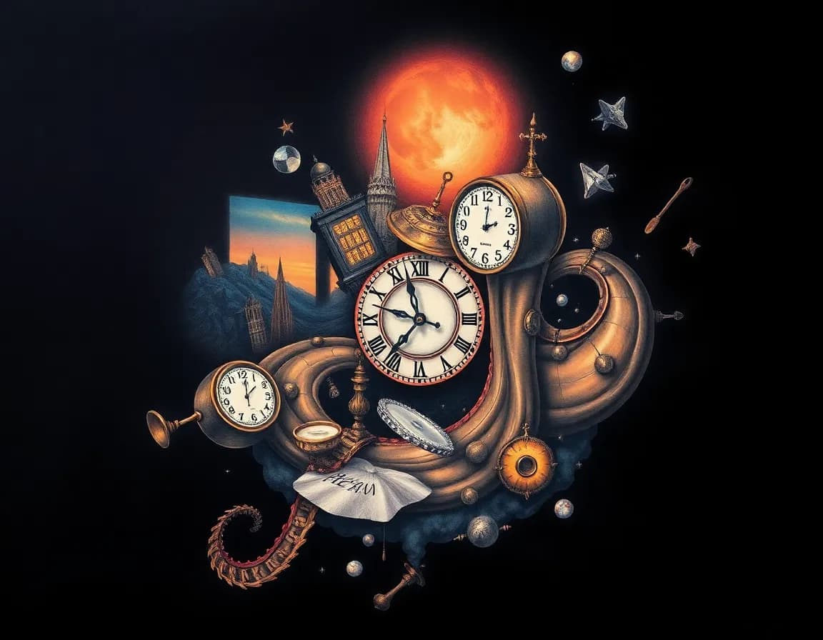 Surrealism tattoo style example - AI generated