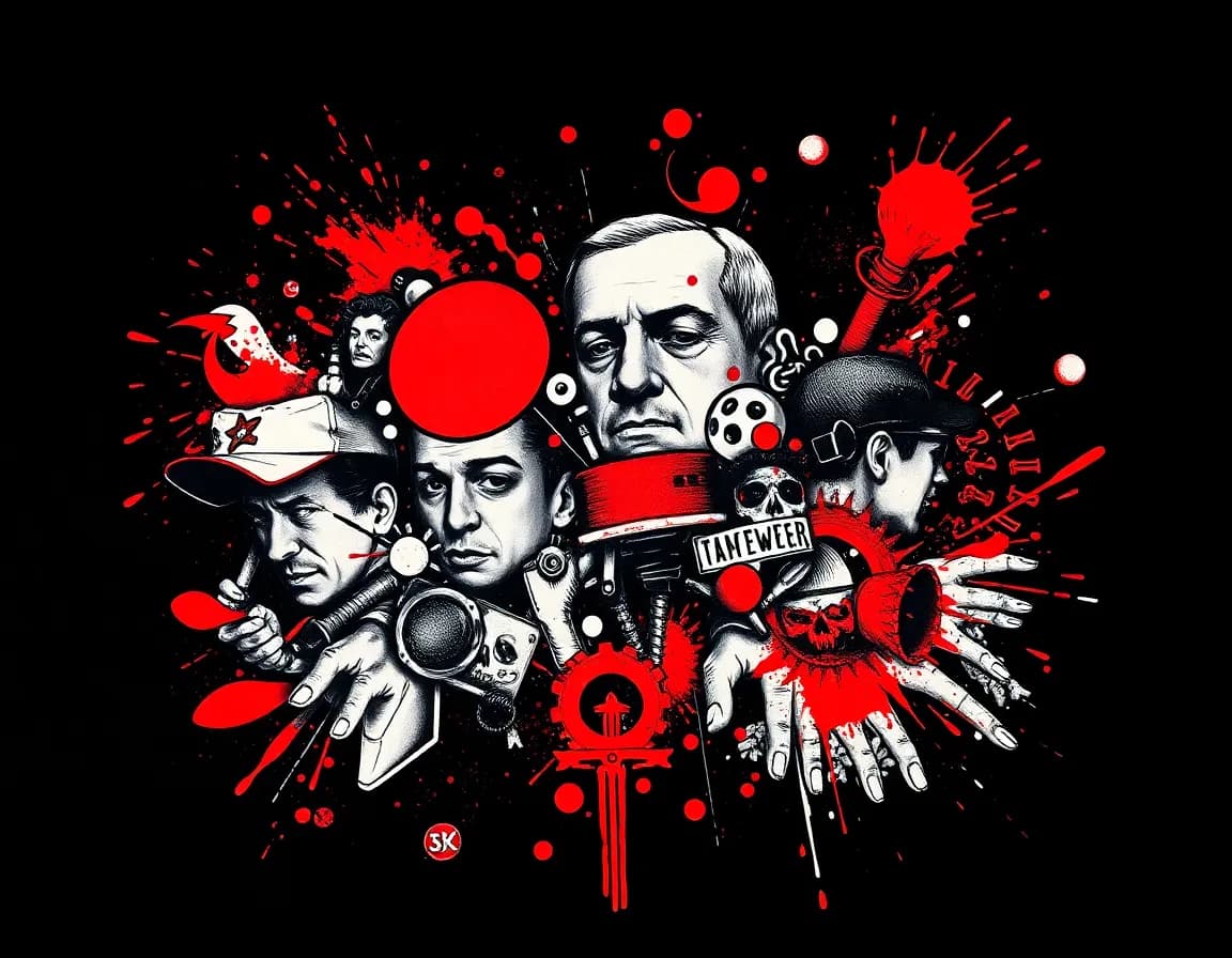 Trash Polka tattoo style example - AI generated