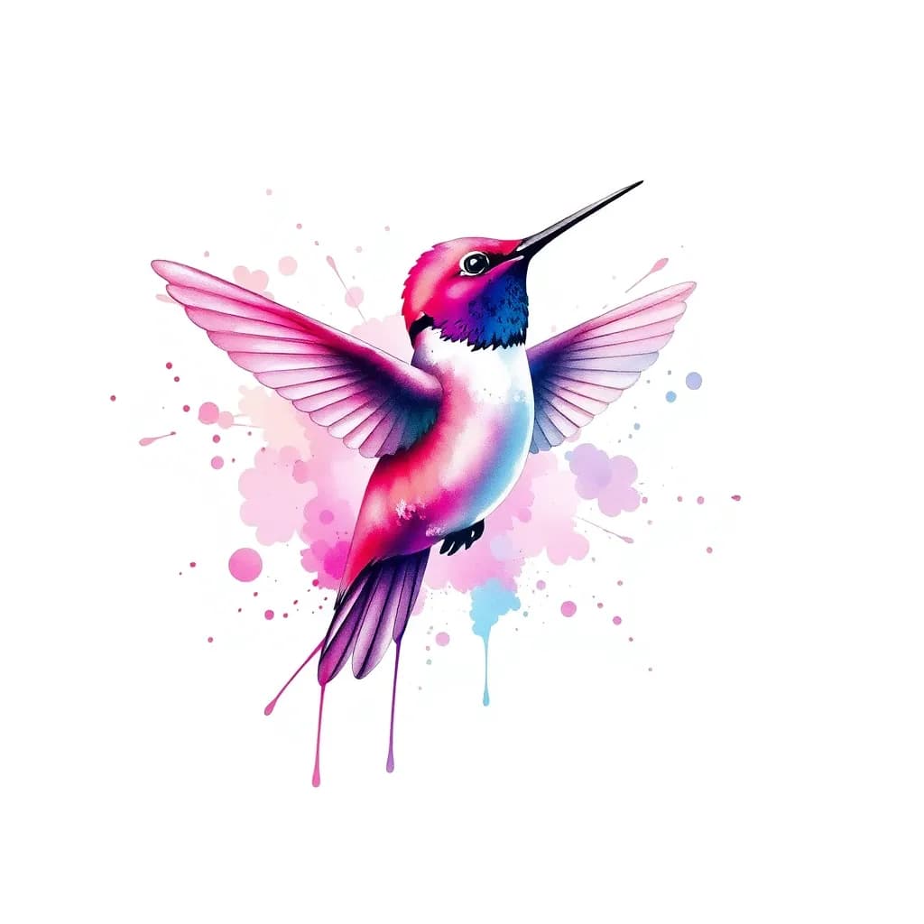 Watercolor tattoo style example - AI generated
