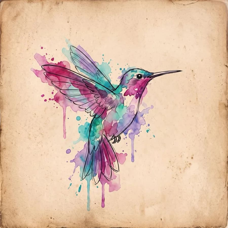 Watercolor tattoo style example - AI generated
