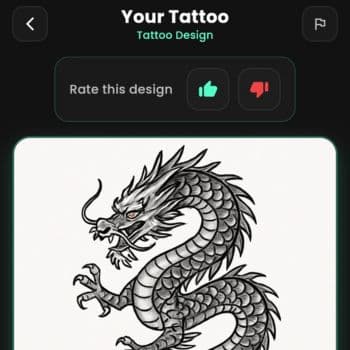 AI generated tattoo design preview on body - tattoo try on feature demonstration