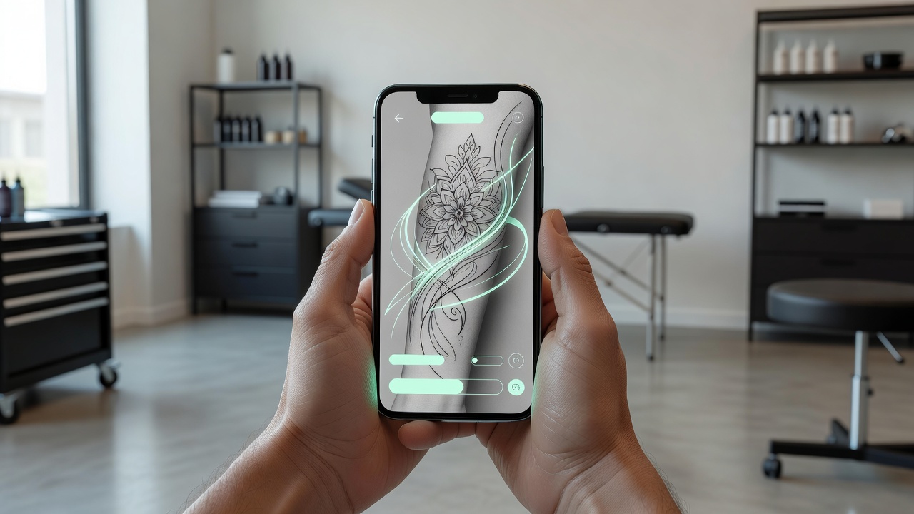 Generator tato AI online mengubah foto referensi yang diunggah menjadi desain tato custom di peramban web
