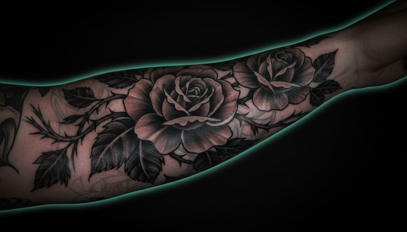 AI generated cover up tattoo design over a faded laser-treated tattoo