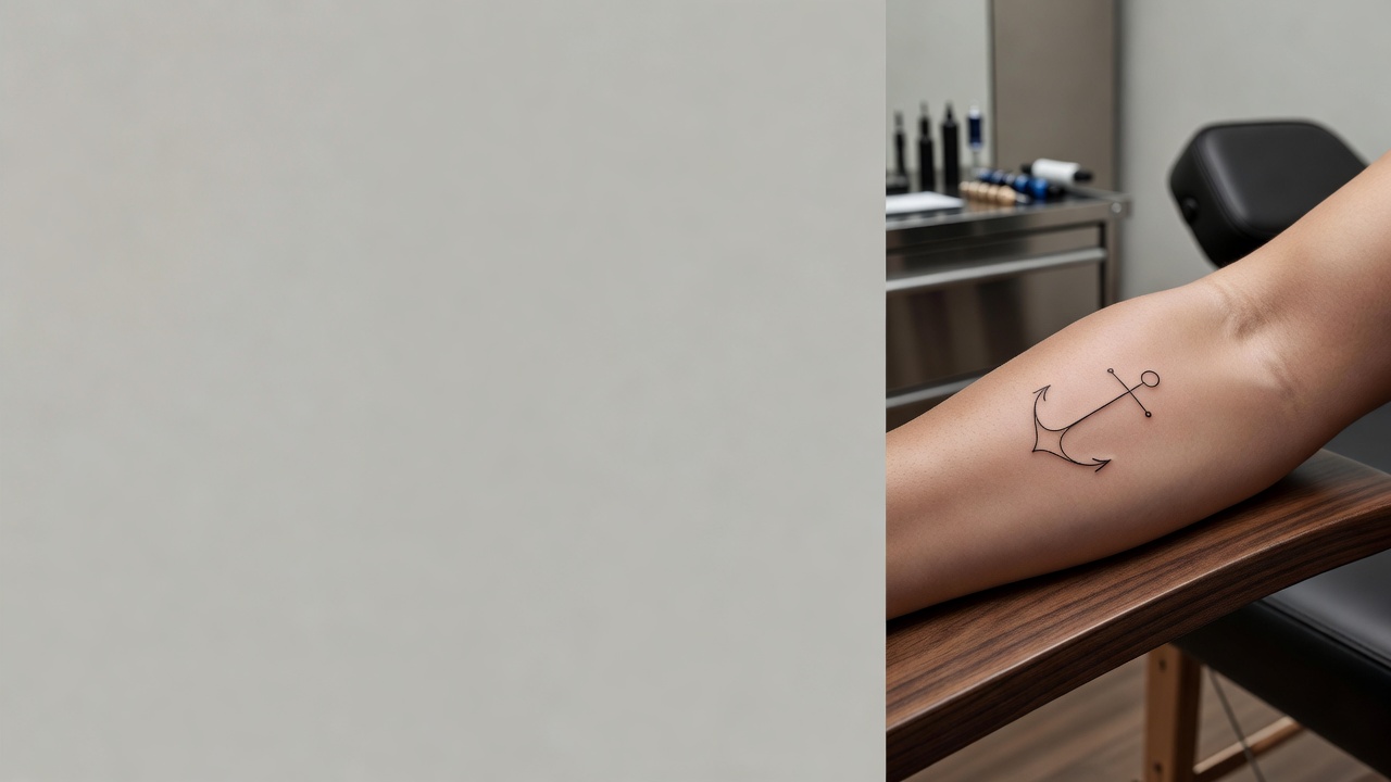 Design di tatuaggio ancora dalla forma sottilmente a croce che rappresenta la speranza cristiana