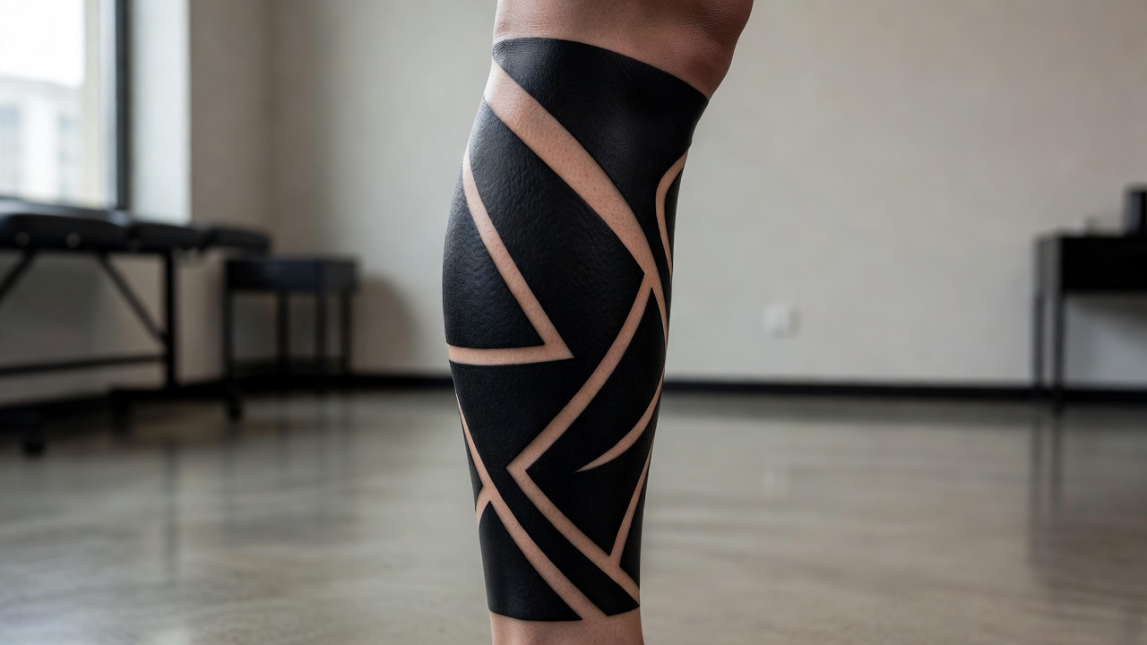 Healed blackwork tattoo showing even solid black saturation on skin